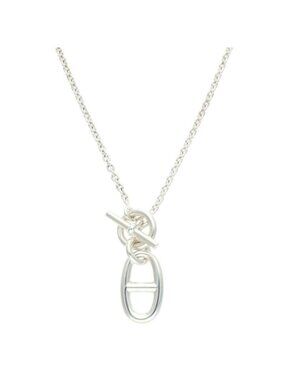 Hermes Chaine D'ancre Amulette Silver Necklace